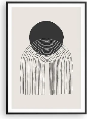 Produktbild von Gerahmtes Poster - Schwarzer Rahmen - Boho Abstraktion Geometrie - 70x100 cm - Wand Bild - Wanddeko - Wandbilder - Kunstposter - Wandposter - Bilderrahmen - Bilder - Kunstdruck - P2BPA70x100-4747