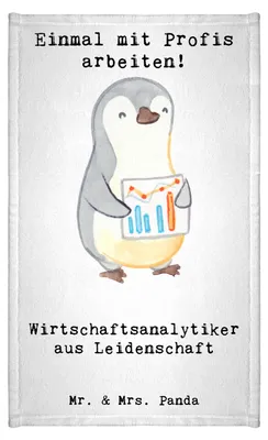 Produktbild von Mr. & Mrs. Panda Handtuch Wirtschaftsanalytiker Leidenschaft - Weiß - Geschenk, baumwolle, Gästetuch, Kleines, Frotteetuch, Baumwollhandtuch