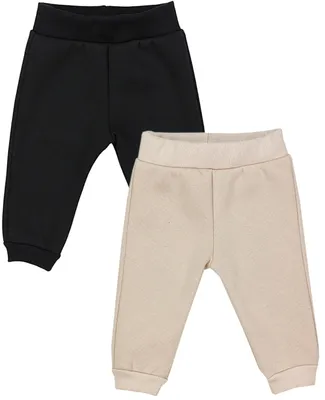 Produktbild von TupTam Baby Jungen Hosen Winter Thermo Babyhose Warm Sweathose 2er Pack, Farbe: Schwarz / Beige, Größe: 80