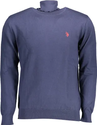 Produktbild von Eleganter Herren-Rollkragenpullover in Blau mit Stickerei-Details