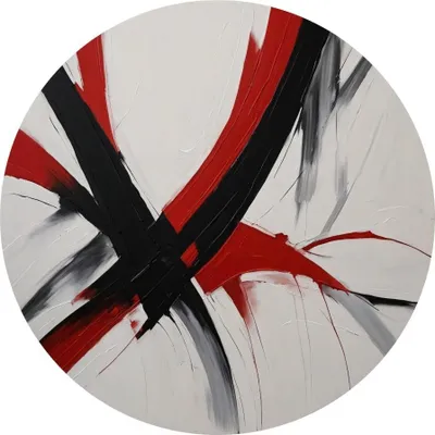 Imagen del producto de Decoración de pared abstracta en rojo y negro