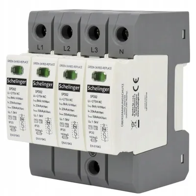 Immagine prodotto di Scaricatore di sovratensione 4P 8kA(10/350) Classe T1+T2 (B+C) INTERRUTTORI