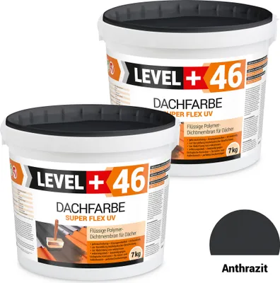 Produktbild von Dachfarbe elastische Sockelfarbe Dachlack UV-beständig Super Flex 14Kg Anthrazit LEVEL+ RM46