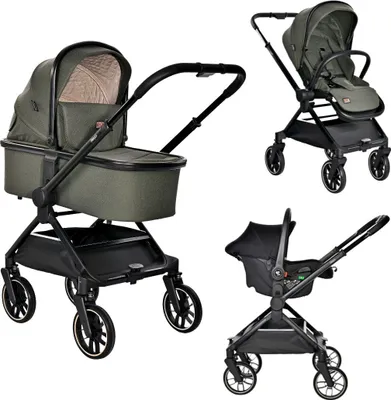 Produktbild von Lorelli Kinderwagen 3-in-1 Grün inkl. Autostoel 1002195-2411