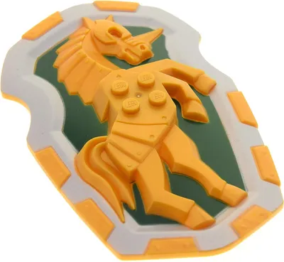 Produktbild von 1x Lego Large Figure Schild Knights' Kingdom perl gold Pferd Kentis 8703 54181pb01