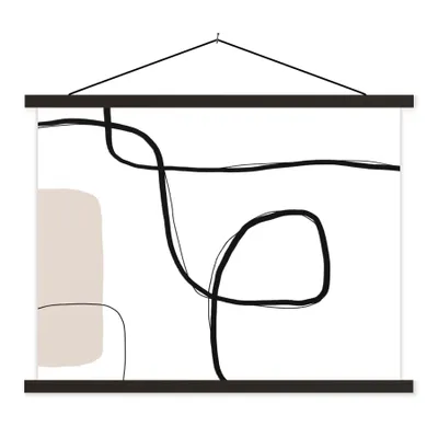 Produktbild von MuchoWow® Textilposter Abstrakt - Pastell - Minimalismus 150x113 cm mit holzfarbenen Rahmen - Poster