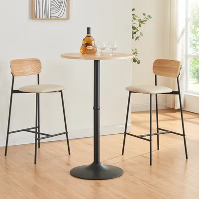 Produktbild von Bartisch 'Vantaa' Stehtisch mit runder Tischplatte 100x60 cm Eiche