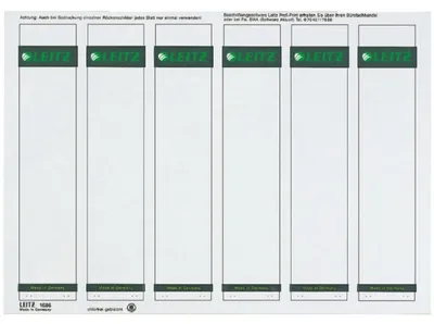 Produktbild von Leitz PC-beschriftbare Rückenschilder für Leitz Qualitäts-Ordner 180°, Grau, Rechteck, Ring binder, Papier