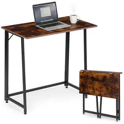 Obrázok produktu pre ModernHome TH-FD-7-16 Skladací loftový počítačový stôl 80×45 cm, tmavohnedý