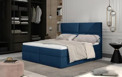 Obrázok produktu pre Kontinentálna posteľ s úložným priestorom 180x200 ARLUNE - tmavo modrá