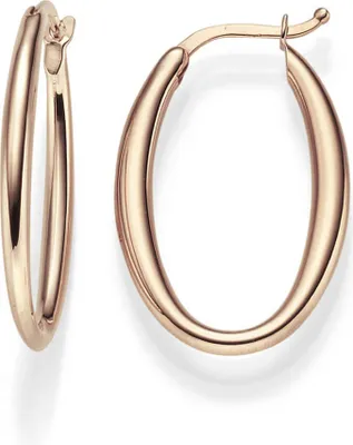 Produktbild von Paar Ohrringe Creolen 28x2mm aus 585 Gold Rotgold Ohrschmuck oval schlicht