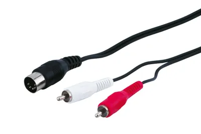 Produktbild von goobay Audio Kabeladapter DIN Stecker zu Stereo Cinch Stecker schwarz 1,5 m