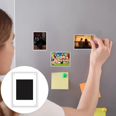 Produktbild von Acryl-Kühlschrankmagnete – Mini-Fotorahmen – 20 Stück – 6,8 x 4,8 cm