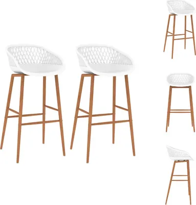 Image de vidaXL Tabouret de bar 2 pcs. Blanc - Tabouret de bar