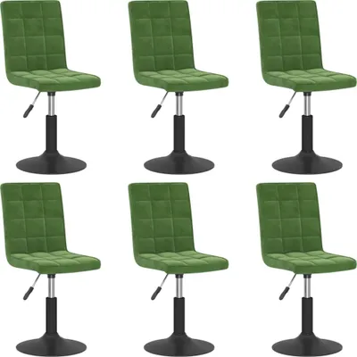 Image de Chaises pivotantes à manger lot de 6 vert foncé velours