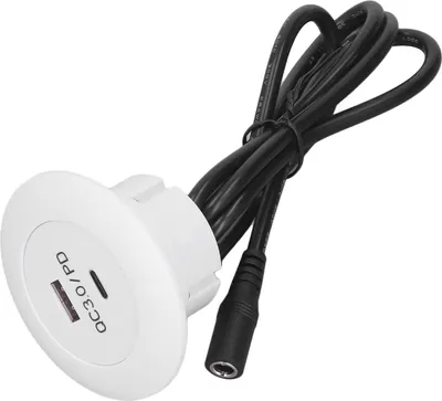 Image de Charge int?gr?e autour du port QC3.0 Chargeur rapide de bureau pour t?l?phone 12-30 V 30W Blanc