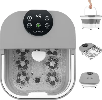 Image de Bain de pieds pliable avec douche, minuterie 60 minutes et 30 balles de massage Shiatsu, température 35-48°C, chauffage