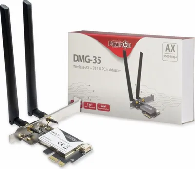 Obrázek produktu pro Inter-Tech DMG-35, Interní, Bezdrátový, PCI Express, WLAN / Bluetooth, 3000 Mbit/s, Černá, Stříbrná