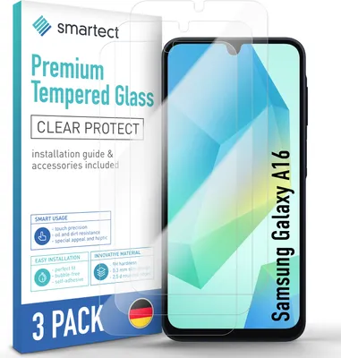 Produktbild von 3x Schutzglas Panzerfolie Klar für Galaxy A17 5G / A16 Displayschutz Hartglas