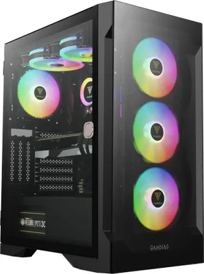 Produktbild von PC-Gehäuse | Schwarz | USB2.0, USB3.0 | 3,5-Zoll-Festplatte * 2, 2,5-Zoll-SSD * 2 | Micro ATX/MINI ATX | VGA-Karte