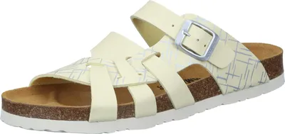 Produktbild von Dr. Brinkmann Damen Pantolette Schnalle Muster Kontrastsohle Kork Clog 700704, Größe:39 EU, Farbe:Gelb
