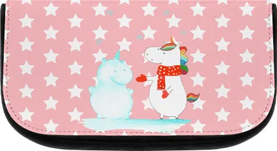 Produktbild von Mr. & Mrs. Panda Organizer Einhorn Schneemann - Rot Pastell - Geschenk, Kosmetiktasche, Make-up Täschchen, kulturtäschchen, Kulturbeutel, Necessaire, Weihnachten, Winter