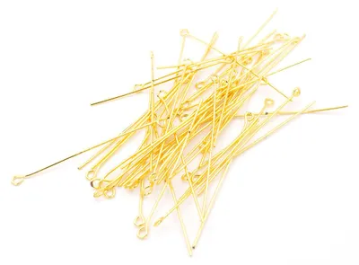Produktbild von Vintageparts Ösenstifte goldfarben, 50 mm, 50 Stück