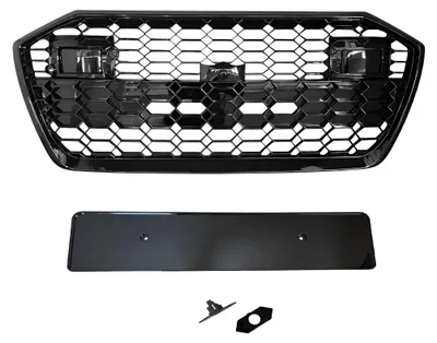 Kühlergrill Sportgrill Waben Gitter Schwarz Glanz für Audi A7 C8 4K 2018-2024 – Produktansicht