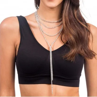 Image de Festival Bijoux Collier avec strass | Argent