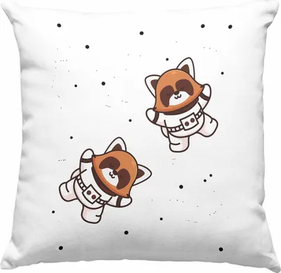Produktbild von Trendation - Roter Panda Deko-Kissen mit Füllung 40x40 Galaxie Kinder Geschenkidee für Jungs Mädchen Lustige Grafik (Grau)