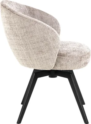 Immagine prodotto di Sedia da pranzo Darlene con braccioli in ciniglia beige.