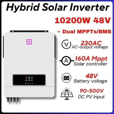 Productafbeelding van Hybride Zonne-Omvormer 10,2 kW Dual MPPT met 160A Laadregelaar en WiFi