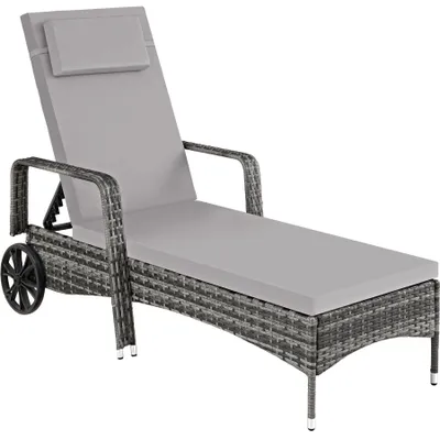 Produktbild von tectake® Rattan Sonnenliege 200 x 70 x 33 cm