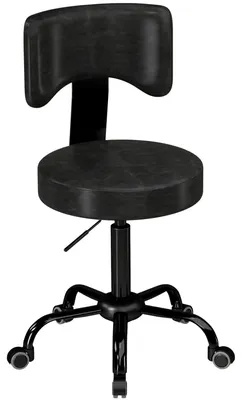 Produktbild von HOMCOM Rollhocker, höhenverstellbarer Salonstuhl aus Kunstleder, Schwarz