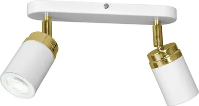Produktbild von Deckenspot Rondo weiß/gold, zweiflammig