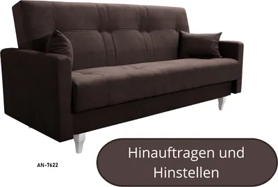 Produktbild von Schlafcouch LUDWIK, Bettkasten und Schlaffunktion, Schlafsofa - Schokoladenbraun