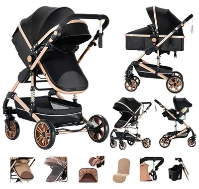 Produktbild von Kinderwagen 3-in-1 Magic ZC: Babywagen mit großem Liegekorb, Kombi-Kinderwagen, faltbarer und kompakter Kinderwagen, Rahmen aus Aluminiumlegierung