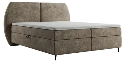 Produktbild von Boxspringbett Excellent Home Madryt 180x200 cm Stoff Toro 50 Braun Mit Topper