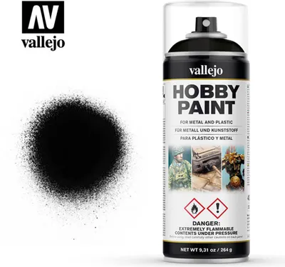 Produktbild von Vallejo 28.012, Schwarz, Sprühfarbe, Flüssigkeit, 400 ml, 1 Stück(e)