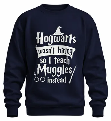 Zdjęcie produktu dla Hogwart nie zatrudniał Mugoli Zauberer Lehrer Halloween Kostüm Bluza Uni , Granatowy, L