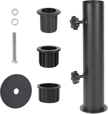 Image de Support de parasol réglable - Tube PVC avec 3 réductions (28/38/48 mm) Noir