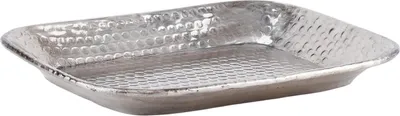 Produktbild von MARRAKESCH Tablett Serviertablett Eckig aus Aluminium 21cm groß Lesha Silber Skandinavisches Design Deko