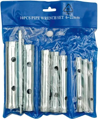 Produktbild von 10 tlg. Rohrsteckschlüssel Satz 6-22 mm Steckschlüssel Rohrschlüssel Drehstifte