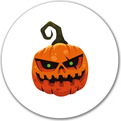 Produktbild von Huuraa Aufkleber Halloweenkürbis Kürbis 10cm rund Sticker Geschenkidee