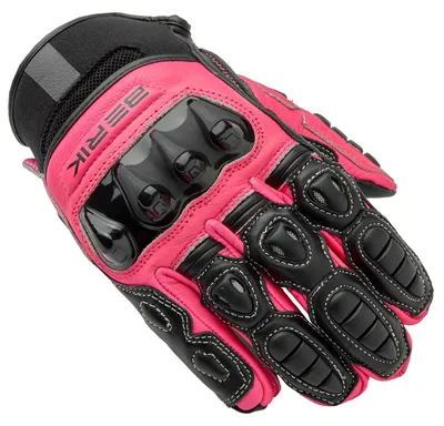Image de Gants de moto pour femmes Berik Bofur, noir et rose, taille S