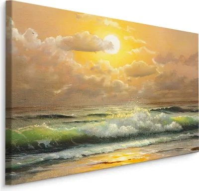 Zdjęcie produktu dla Obraz do jadalni morze zachód słońca niebo Ozdoba abstrakcyjna 3D 100x70cm