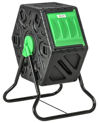 Produktbild von Kompostbehälter, 65 Liter Komposter, Stahl, drehbar, Schwarz, für Garten