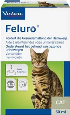 Produktbild von Virbac Feluro Nahrungsergänzungsmittel für Katzen zur Harnwegsunterstützung 60 ml