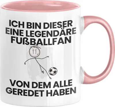 Produktbild von Fußballfan Geschenk Tasse Lustige Geschenkidee Geburtstag für Fußballfan Ich Bin Dieser Legendäre Fußballfan Von Dem Alle Geredet Haben Kaffee-Becher (Rosa)