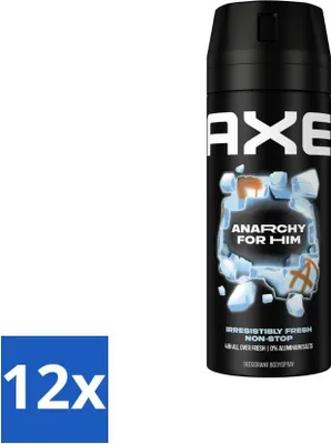 Image de Ax Déodorant Corps Spray Anarchy for Him, 150 ml - Pack avantage - 12 pièces